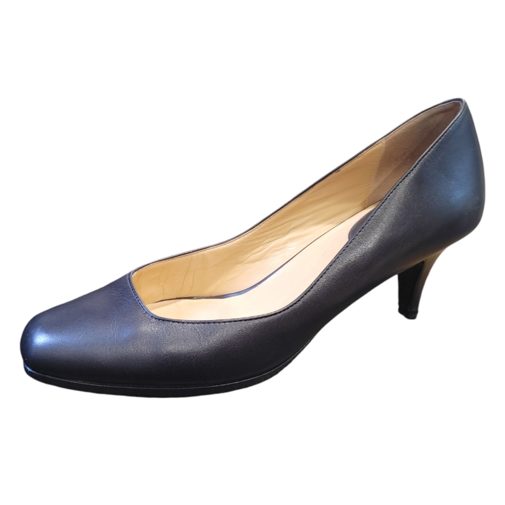 Cole Haan Navy Blue Leather Classic Elegant Chic Pump Heels Women's Size 11 AA
